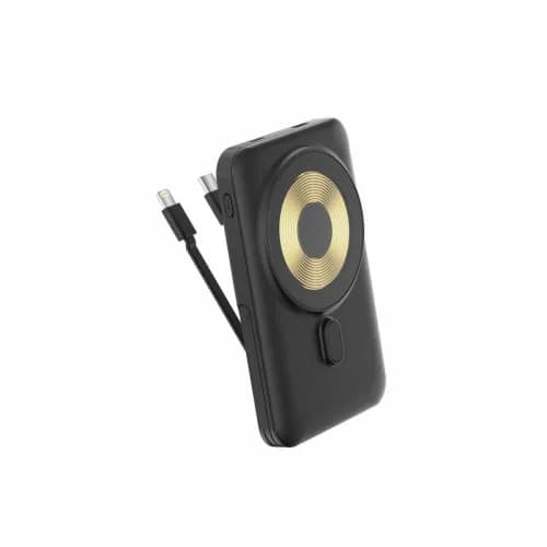 Power Bank Aspor A327 Magnetic Wireless 10000mAh+cable (USB/Lightning/Type-C/22.5W)- чорний